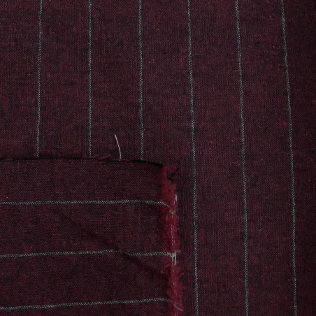 Cotone gessato bordeaux  | il tessutaio