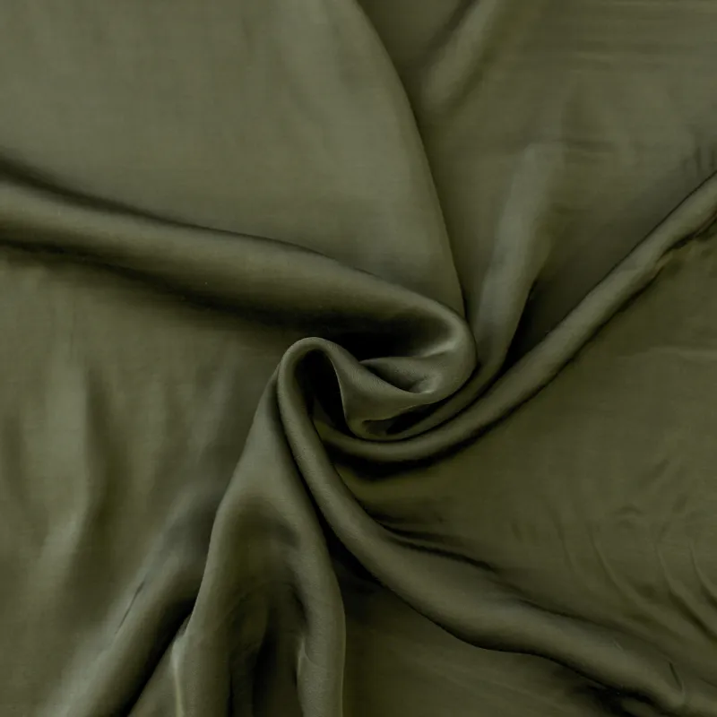 Tessuto Raso di Viscosa verde | Tessuti Naturali