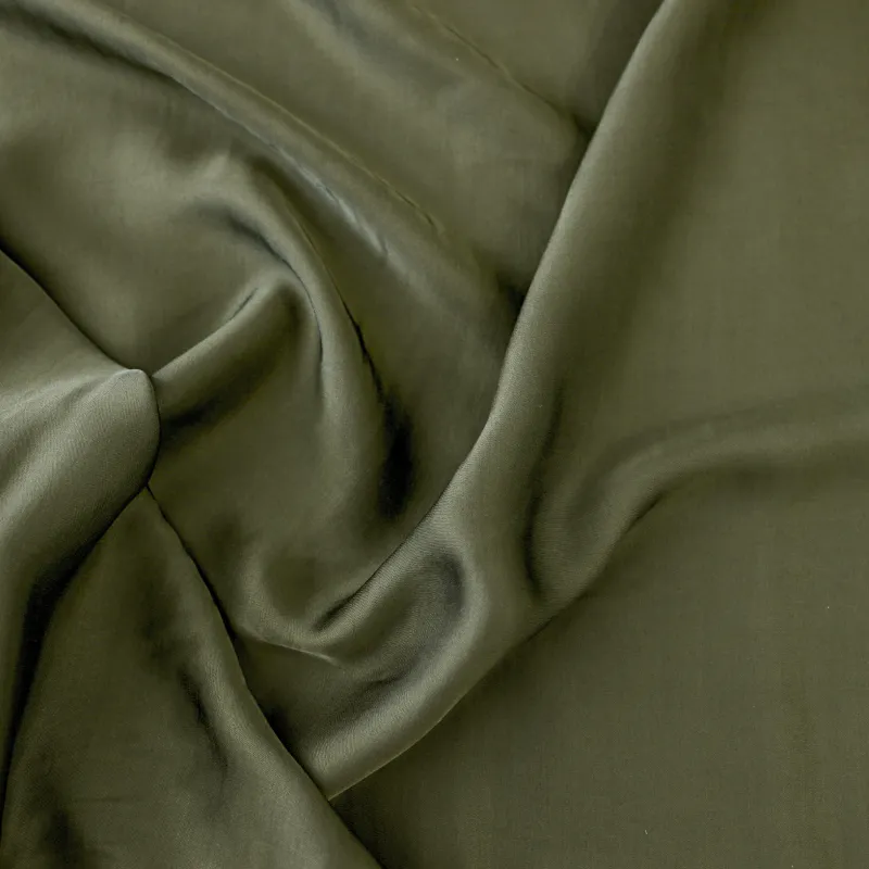 Tessuto Raso di Viscosa verde | Tessuti Naturali