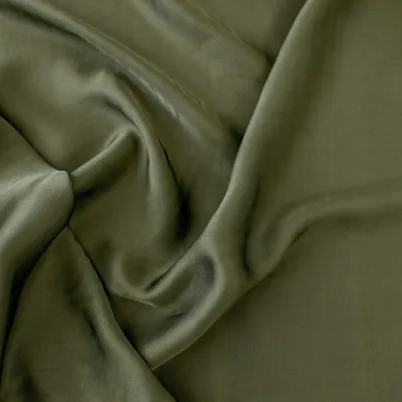 Tessuto Raso di Viscosa verde | Tessuti Naturali