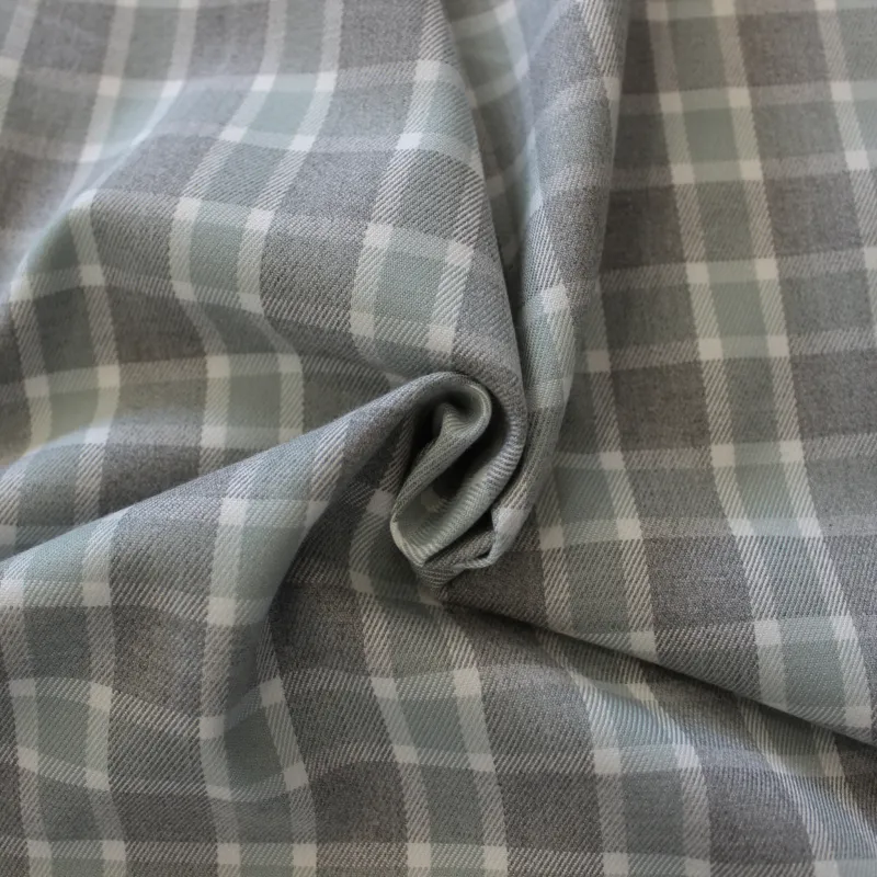 Tessuto scozzese grigio verde acqua  - abbigliamento bimbi