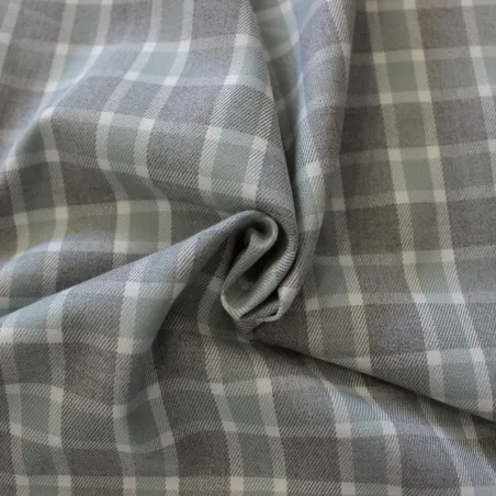 Tessuto scozzese grigio verde acqua  - abbigliamento bimbi