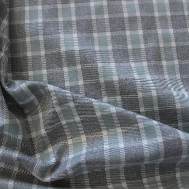 Tessuto scozzese grigio verde acqua  - abbigliamento bimbi
