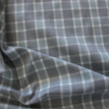 Tessuto scozzese grigio verde acqua  - abbigliamento bimbi