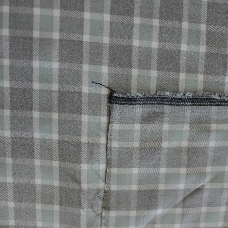 Tessuto scozzese grigio verde acqua  - abbigliamento bimbi