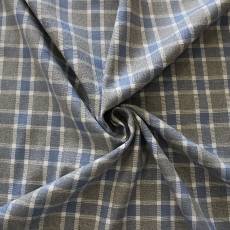 Tessuto scozzese celeste e grigio | IL TESSUTAIO