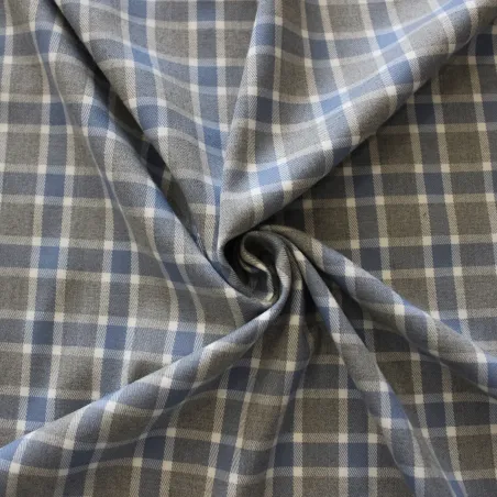 Tessuto scozzese celeste e grigio | IL TESSUTAIO