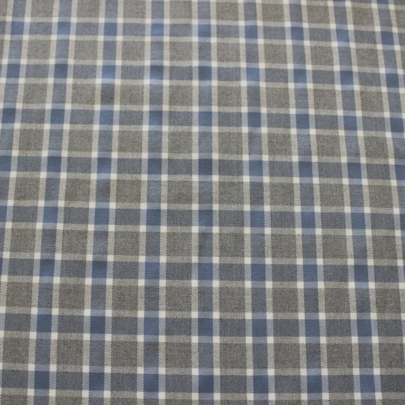 Tessuto scozzese celeste e grigio | IL TESSUTAIO