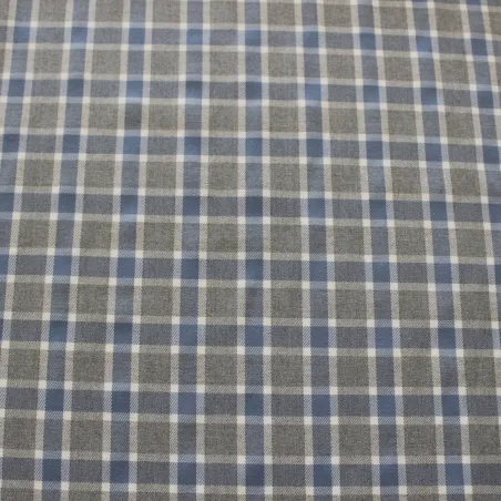 Tessuto scozzese celeste e grigio | IL TESSUTAIO