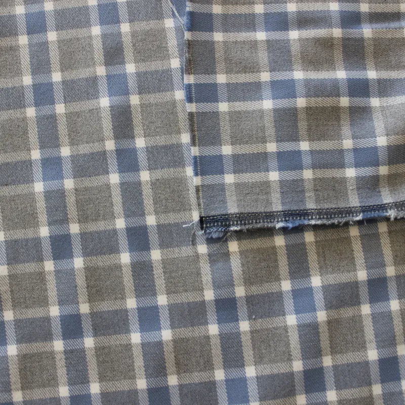 Tessuto scozzese celeste e grigio | IL TESSUTAIO