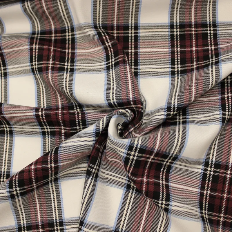 Tessuto Scozzese bordeaux | Tessuto per camicia