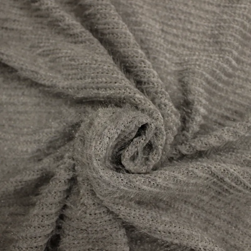 Maglia Treccia Lurex - grigio  | Tessuti alla Moda | iltessutaio.it