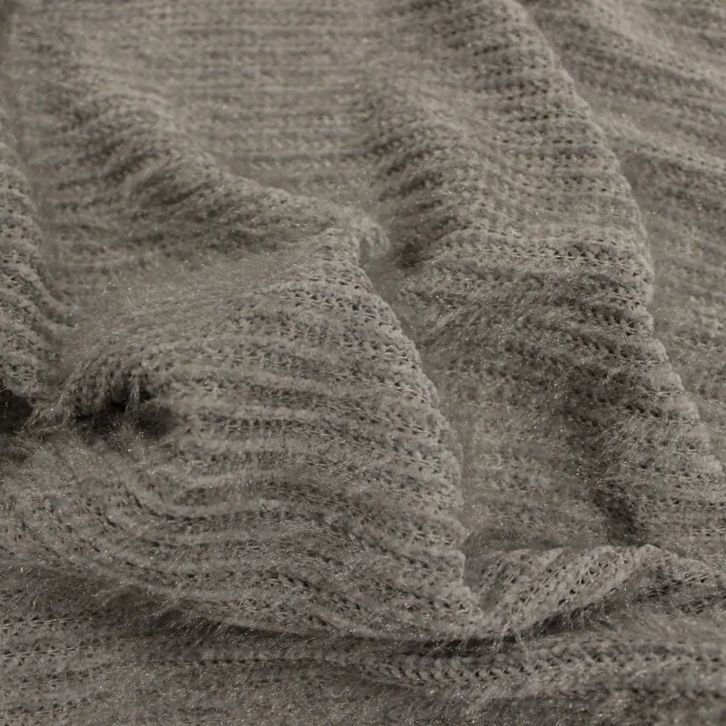 Maglia Treccia Lurex - grigio  | Tessuti alla Moda | iltessutaio.it