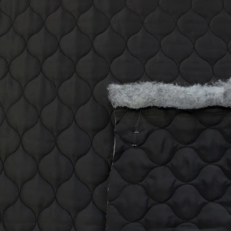 Tessuto trapuntato nero | tessuti per copertine e giubbini