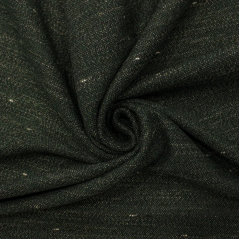 Tessuto deadstock misto lana fiammato color verde | Made in Italy