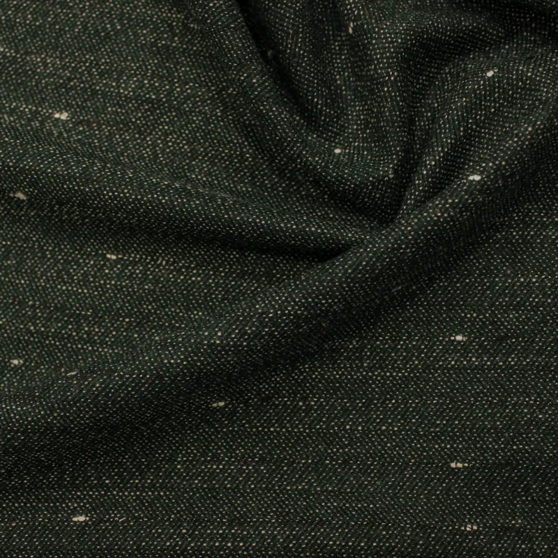 Tessuto deadstock misto lana fiammato color verde | Made in Italy