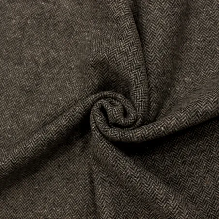 Tessuto misto lana spigato grigio | Made in Italy | Il Tessutaio.it