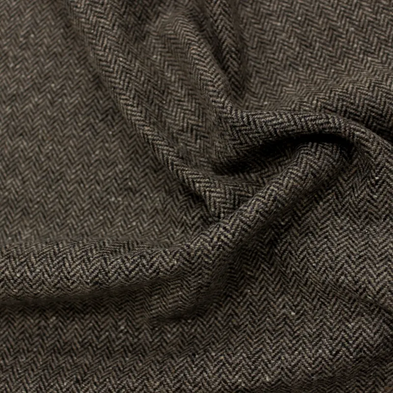 Tessuto misto lana spigato grigio | Made in Italy | Il Tessutaio.it