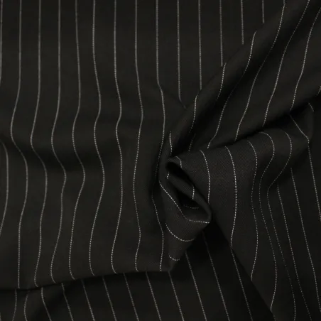 Tessuto Gessato nero e bianco | IL TESSUTAIO