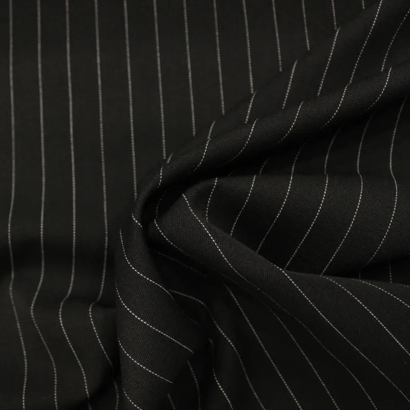 Tessuto Gessato nero e bianco | IL TESSUTAIO