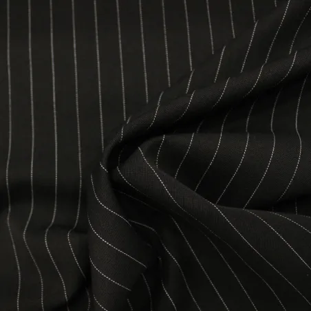 Tessuto Gessato nero e bianco | IL TESSUTAIO