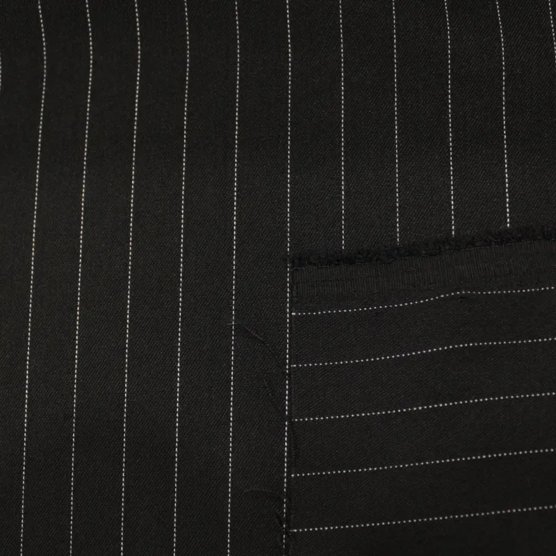 Tessuto Gessato nero e bianco | IL TESSUTAIO