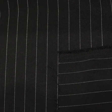 Tessuto Gessato nero e bianco | IL TESSUTAIO