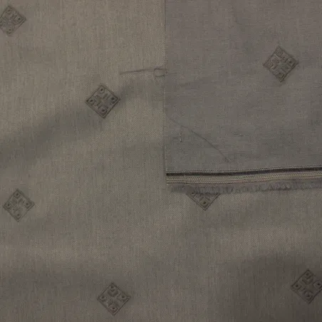 Flanella in poliviscosa grigio chiaro con ricamo  | IL TESSUTAIO