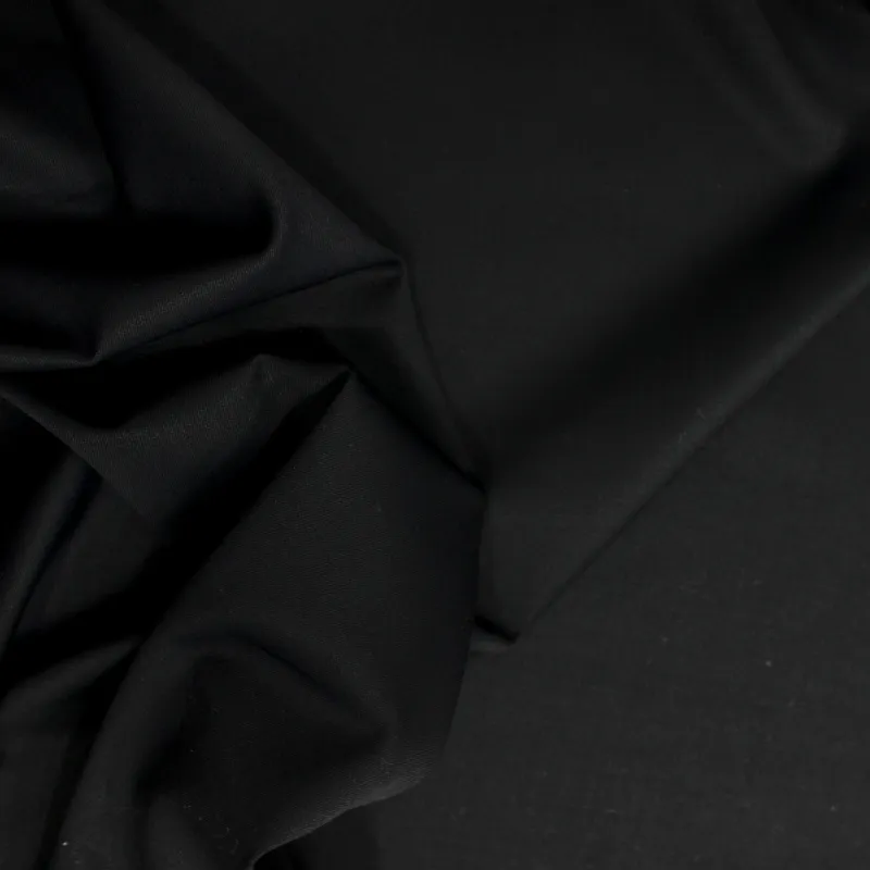 Tessuto twill nero in lana | Abito da uomo