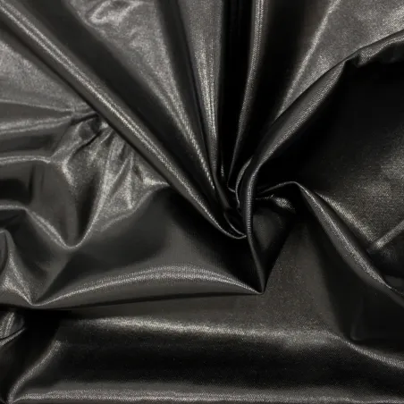 Gabarden di cotone spalmato nero | Tessuti pregiati