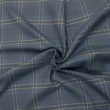 Tessuto scozzese celeste polvere | IL TESSUTAIO