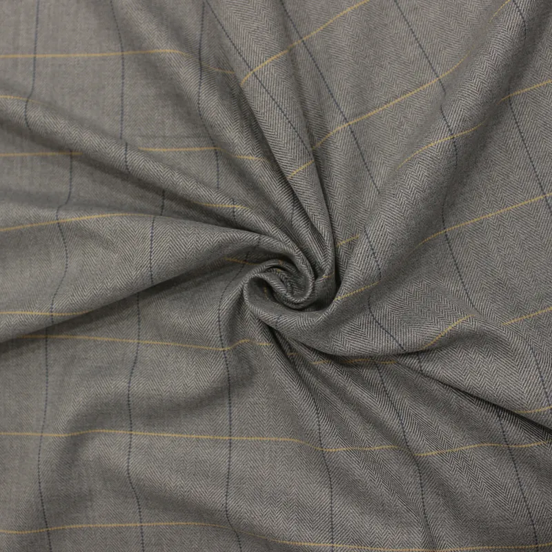 Tessuto grigio scozzese con spigatura | IL TESSUTAIO
