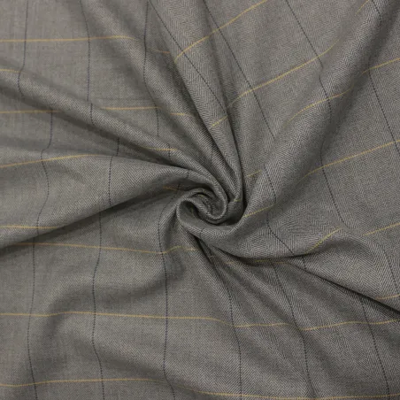 Tessuto grigio scozzese con spigatura | IL TESSUTAIO