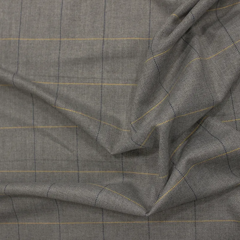 Tessuto grigio scozzese con spigatura | IL TESSUTAIO