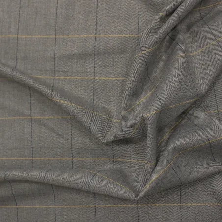 Tessuto grigio scozzese con spigatura | IL TESSUTAIO
