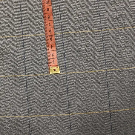 Tessuto grigio scozzese con spigatura | IL TESSUTAIO
