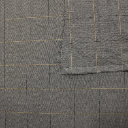 Tessuto grigio scozzese con spigatura | IL TESSUTAIO