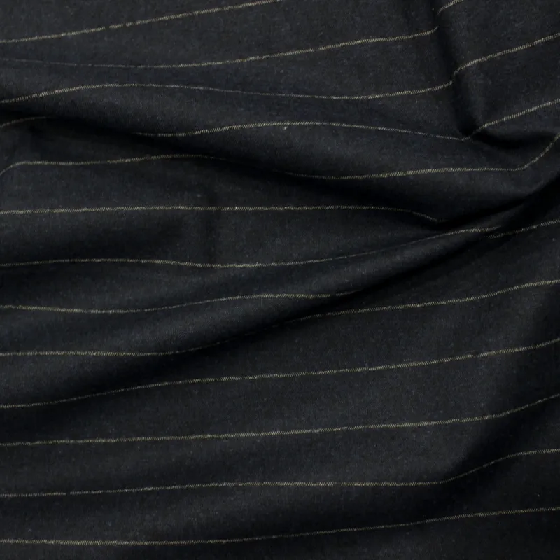 Cotone gessato blu uomo  | il tessutaio