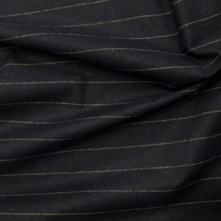 Cotone gessato blu uomo  | il tessutaio