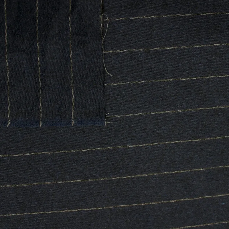 Cotone gessato blu uomo  | il tessutaio