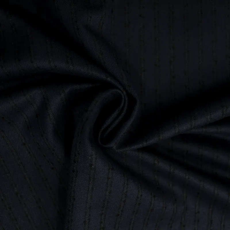 Tessuto gessato colore blu e nero  |  tessuti uomo