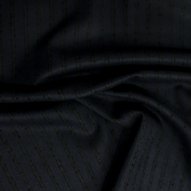 Tessuto gessato colore blu e nero  |  tessuti uomo