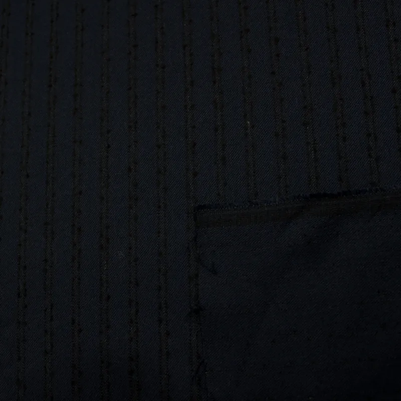 Tessuto gessato colore blu e nero  |  tessuti uomo