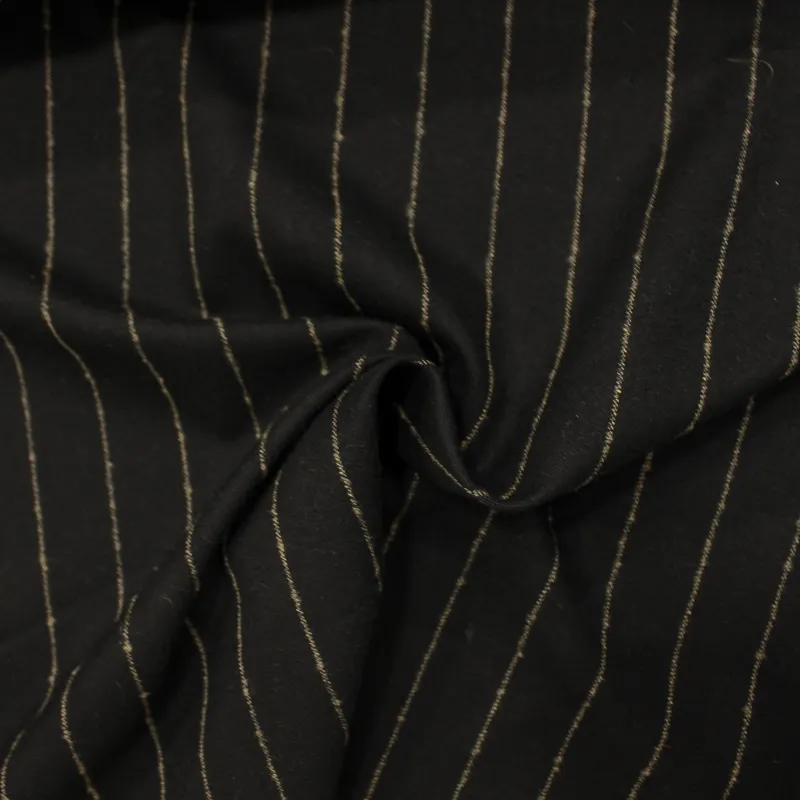 Tessuto gessato nero |  tessuti per completi | IL TESSUTAIO