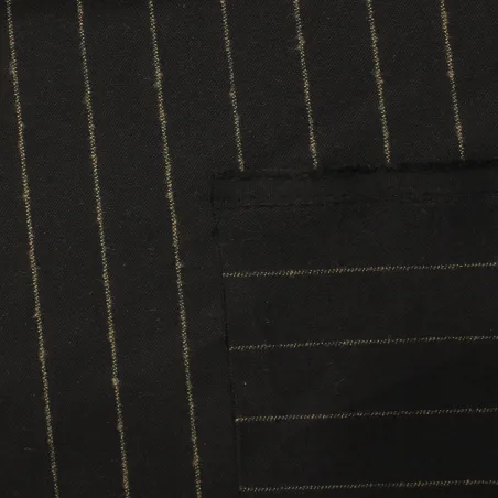 Tessuto gessato nero |  tessuti per completi | IL TESSUTAIO