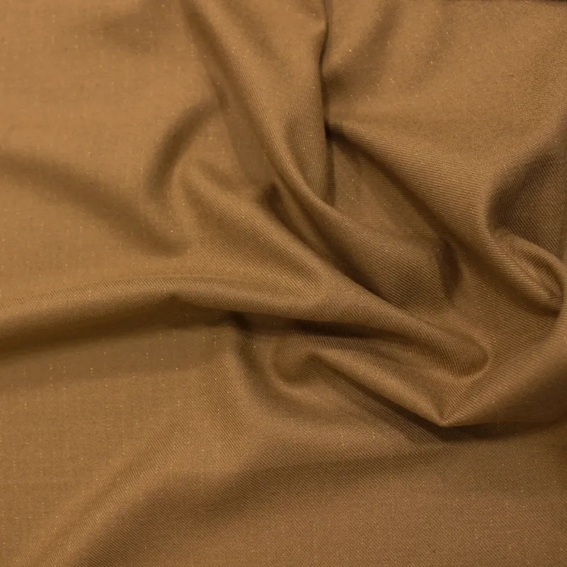 TESSUTO GESSATO CAMMELLO FILO ORO LUREX  | ABBIGLIAMENTO DONNA