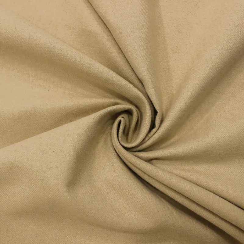 Tessuto caldo cotone beige  | tessuti naturali | IL TESSUTAIO