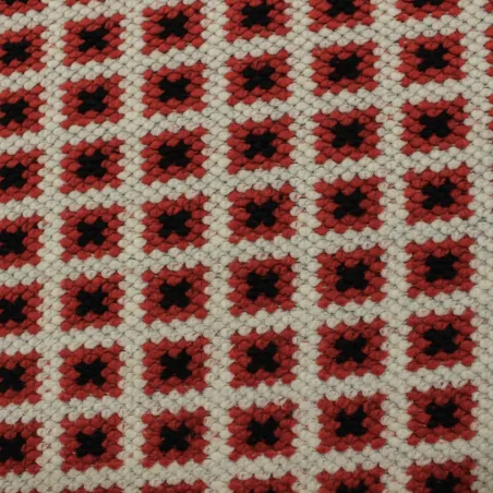 Tessuto quadri misto lana rosso| tessuto deadstock