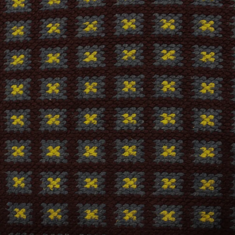 Tessuto quadri misto lana viola e blu | tessuto deadstock