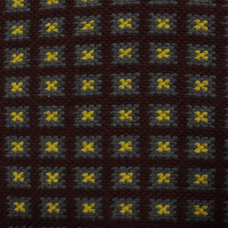 Tessuto quadri misto lana viola e blu | tessuto deadstock